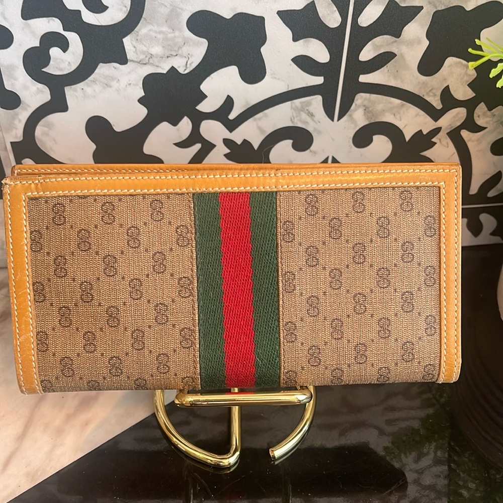 Vintage Micro GG Sherryline Tan Wallet